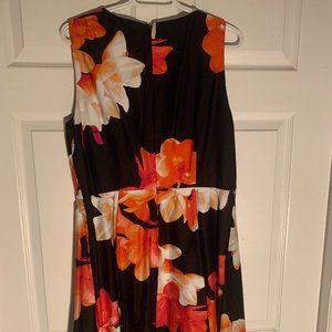 Calvin Klein Knee Length Dress with Red flowers